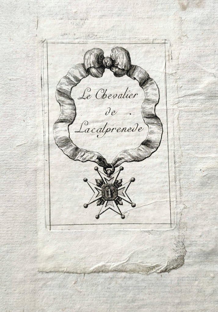 Jérôme Sharp Henri Decremps : ex-libris du chevalier de Lacalprenede