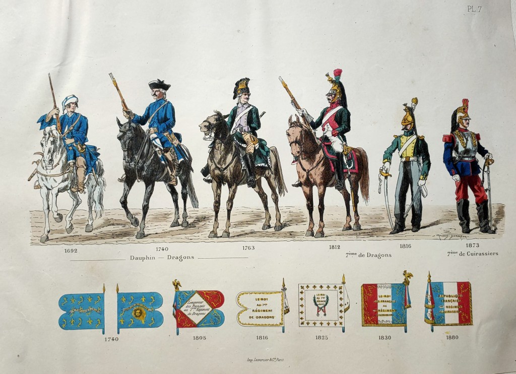 Cavalerie Française Chasseurs à Cheval : lithographie d'Armand-Dumaresq, imprimerie Lemercier
