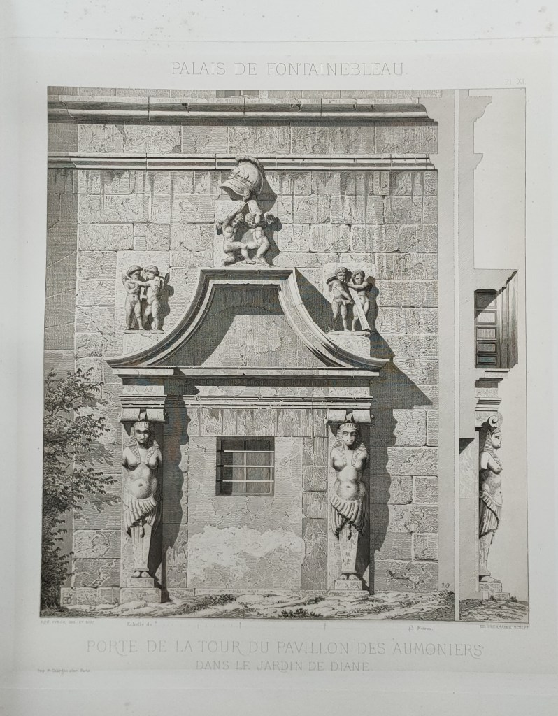 Pfnor Monographie Palais Fontainebleau : Porte de la tour du pavillon des aumôniers