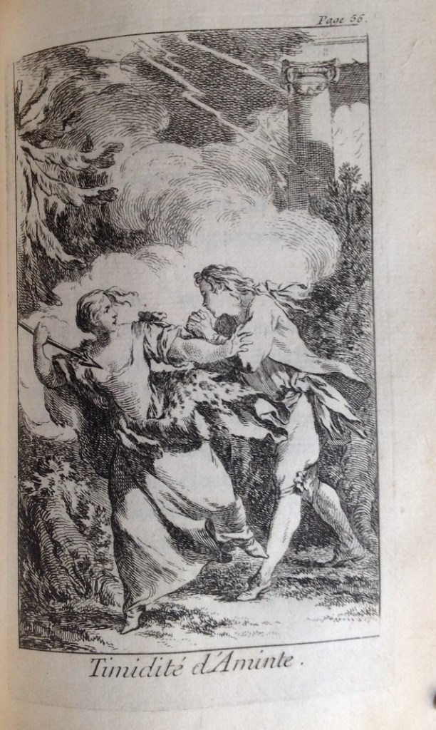 Watelet et Montesquieu Gnide : gravure la timidité d'Aminte