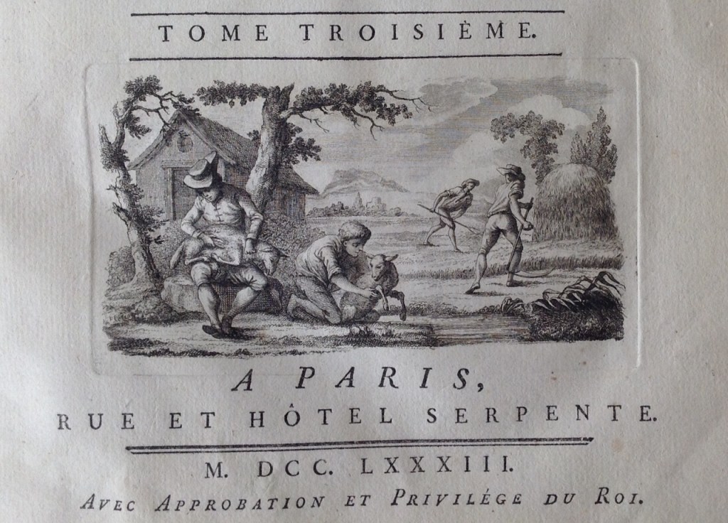 Abbé Rozier cours agriculture ; vignette gravée du dictionnaire d'agriculture 1783