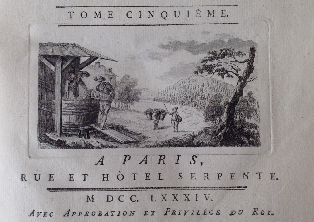 Abbé Rozier cours agriculture ; vignette gravée du dictionnaire d'agriculture 1784