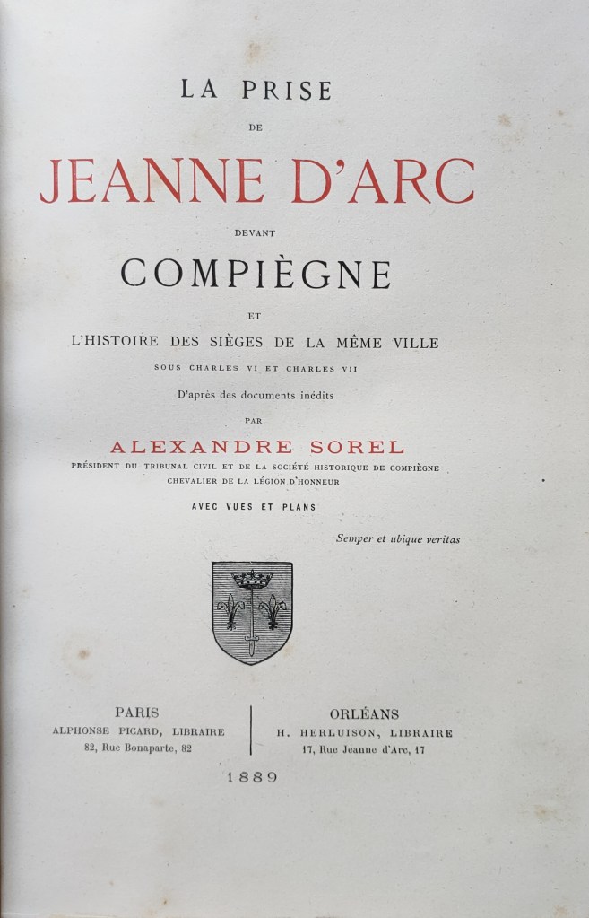 Alexandre Sorel Jeanne d'Arc : page de titre de l'exemplaire tiré à 250 exemplaires