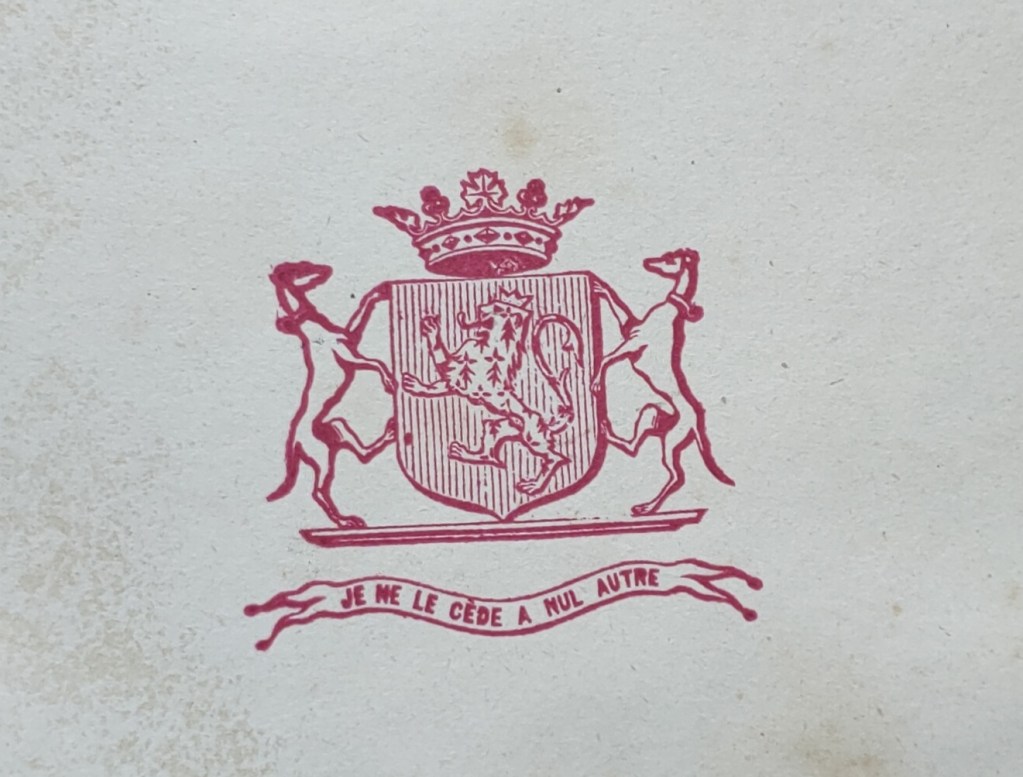 Alexandre Sorel Jeanne d'Arc : ex-libris de la Maison de Chabannes avec la devise "Je cède à nul autre"