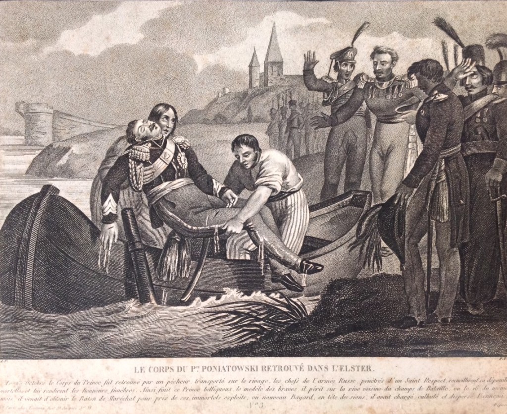 Mort du prince Poniatowski à Leipzig