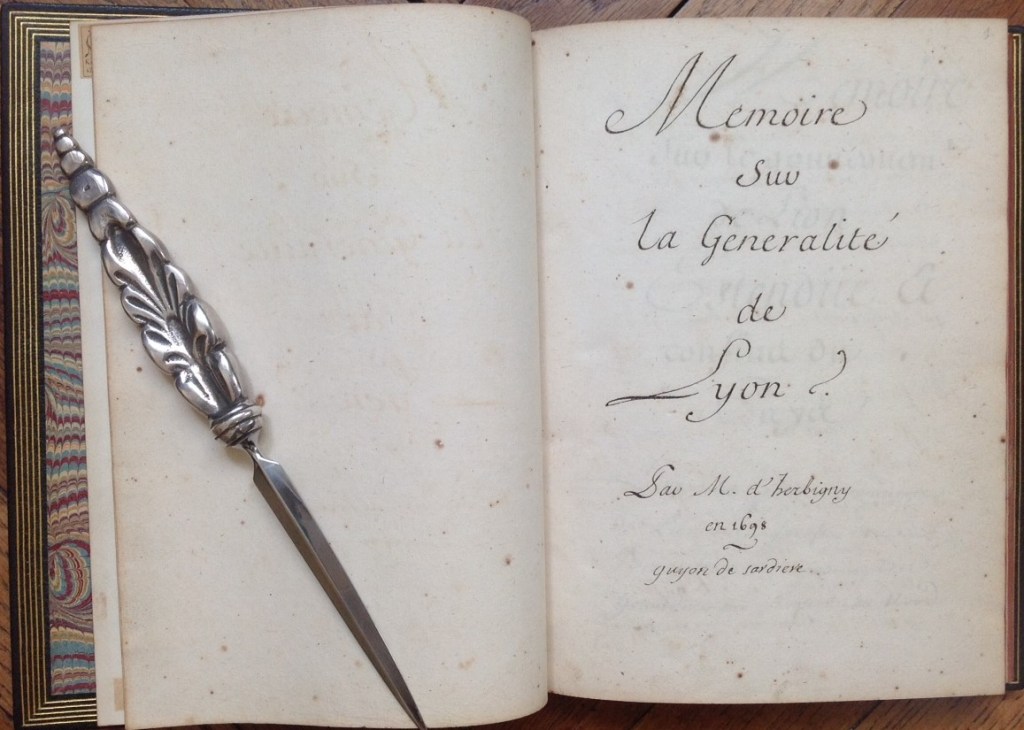 Lambert d'Herbigny Intendant Lyon : Lambert d'Herbigny mémoire sur la généralité de Lyon 1698