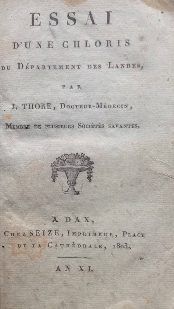 Chloris Landes Jean Thore : édition originale de 1803