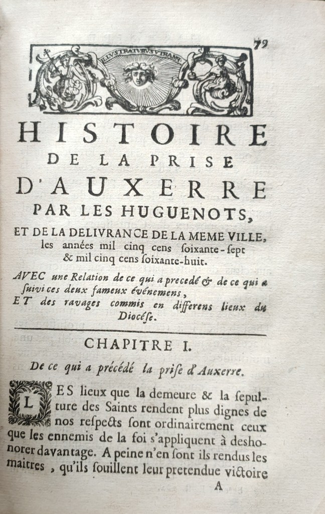 Abbé Lebeuf Prise d'Auxerre par les Huguenots