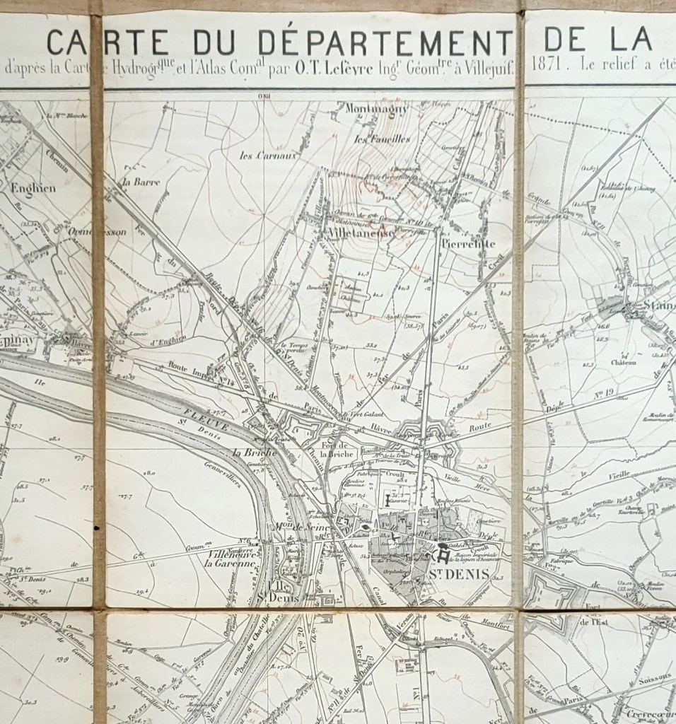 Carte du département de la Seine 1871