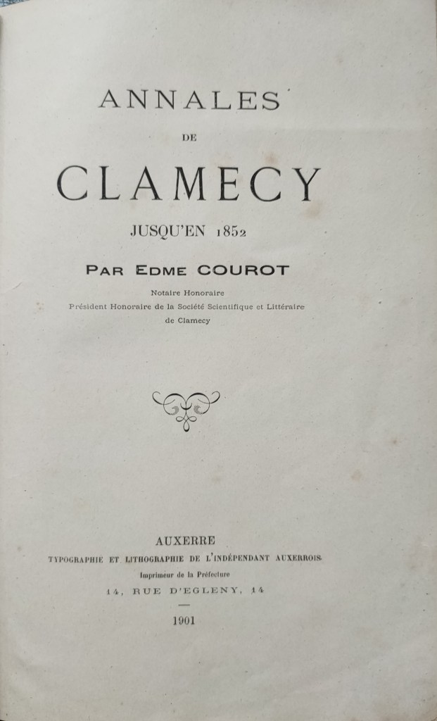 Edme Courot annales de Clamecy