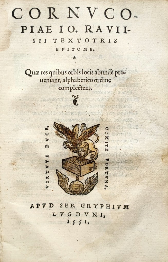 Ravisius Textor Cornucopiae