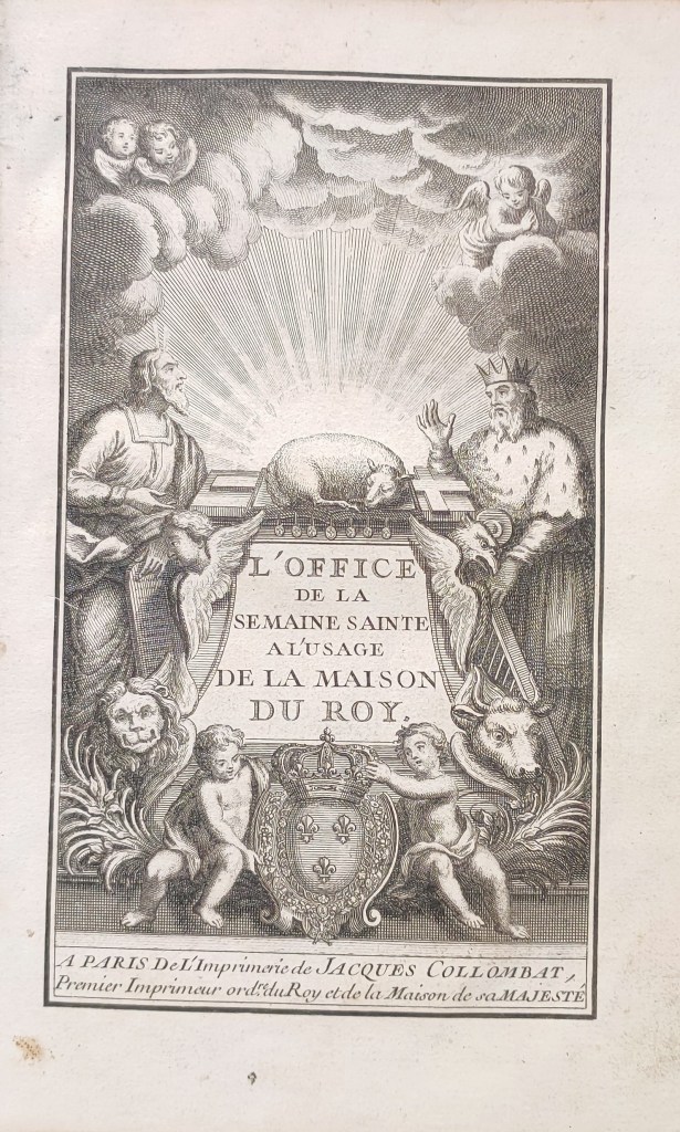 Reliure fanfare Semaine Sainte gravures Humblot 1743