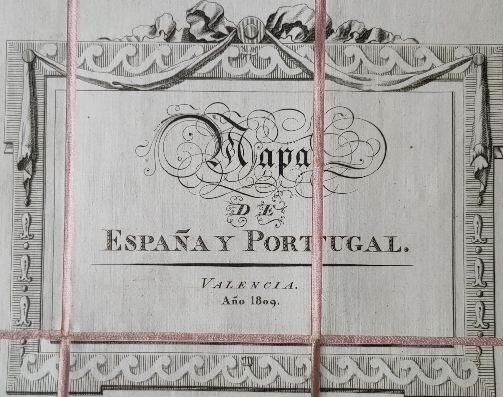 Mapa de Espana y Portugal ano 1809
