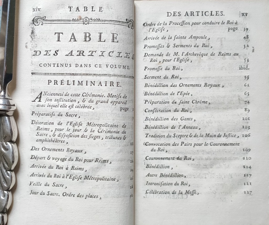 Cérémonial du sacre des rois de France 1775