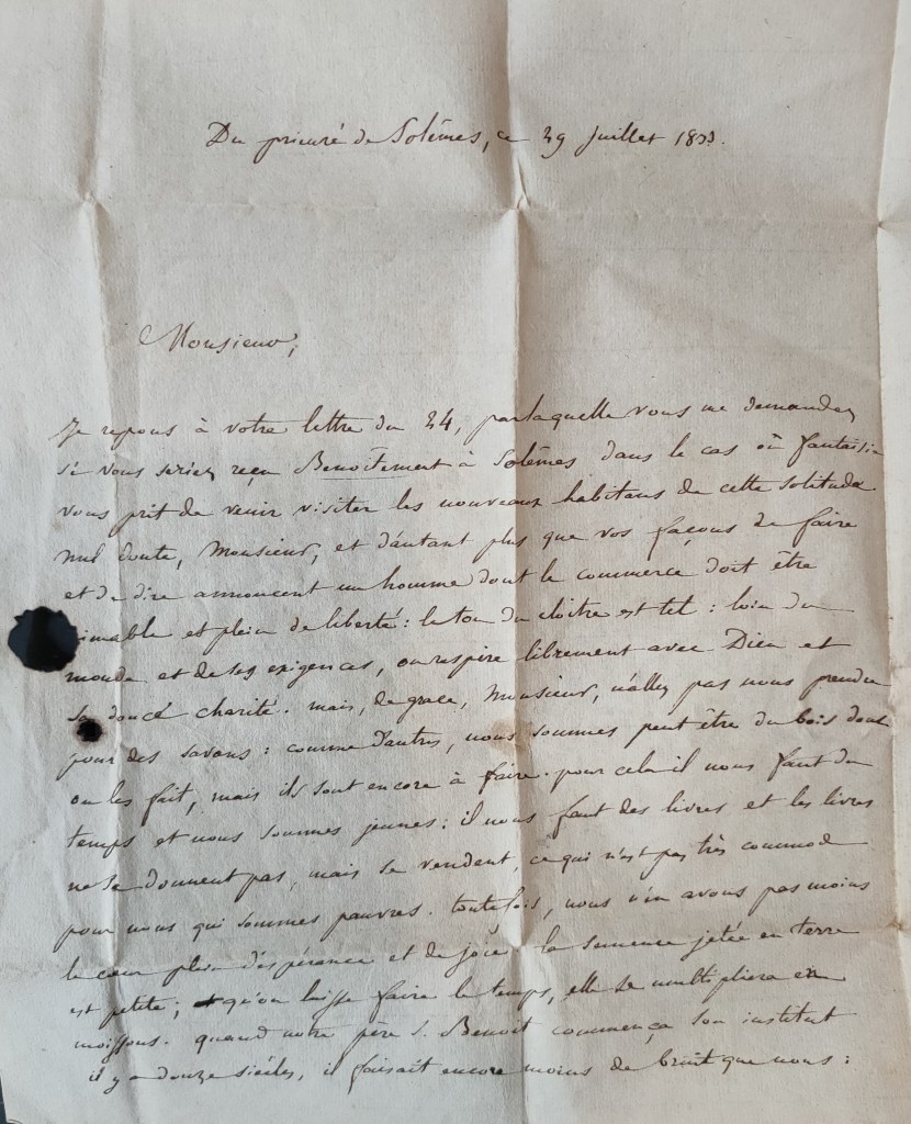 Dom Guéranger prieur de l'abbaye de Solesmes