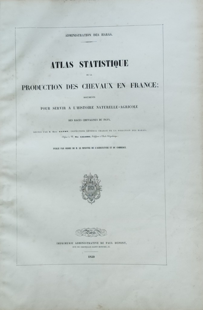 Eugène Gayot Atlas statistique des chevaux