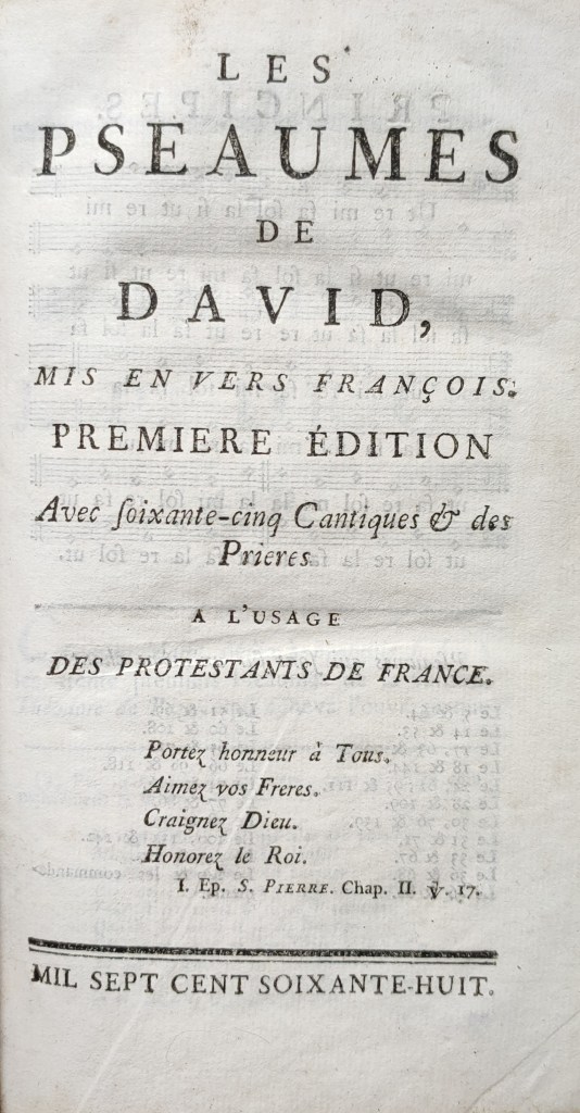Pseaumes de David Pierre Dangirard La Rochelle 1768