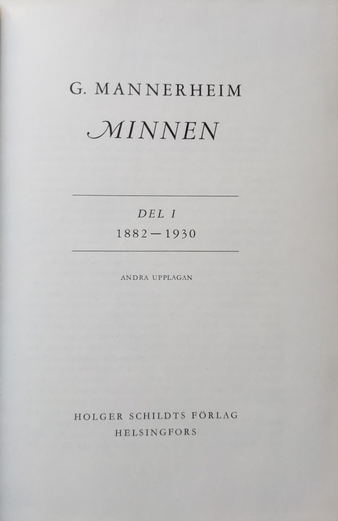 Mannerheim Minnen 1952