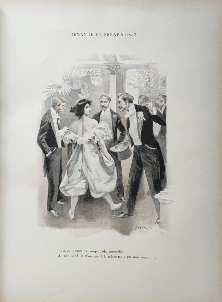 Ferdinand Bac illustrateur album : gravure en couleurs Demande de séparation