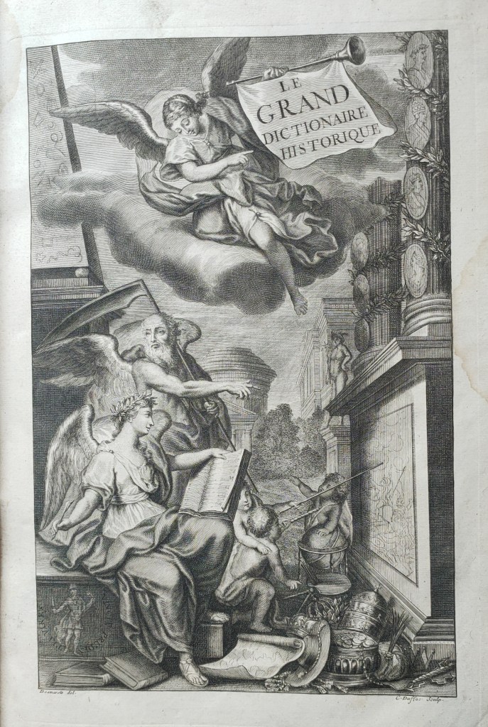 Dictionnaire historique de Moréri ; frontispice gravé