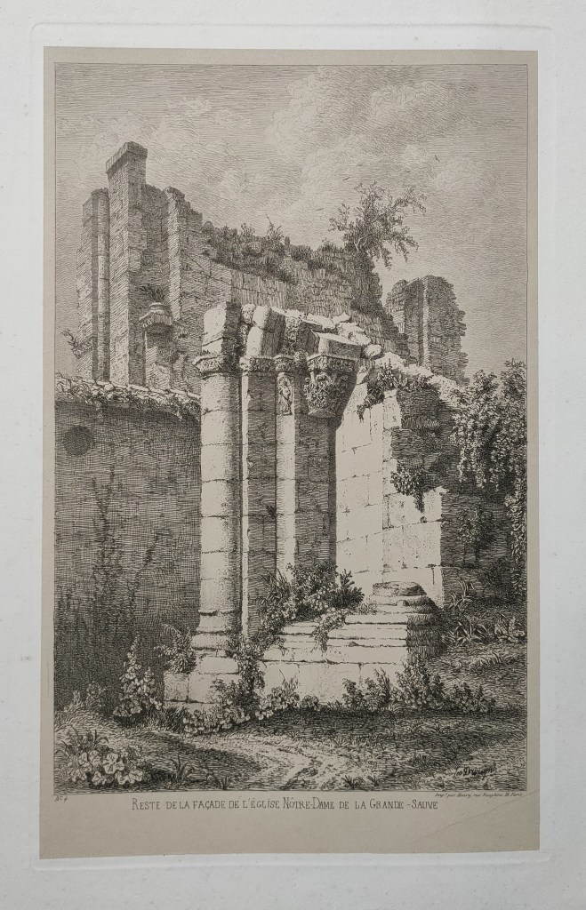 Léo Drouyn Grande Sauve : reste de la façade de l'église ND de la Grande Sauve