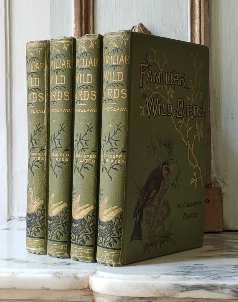 Walter Swaysland Familiar Birds : 4 volumes reliure de cartonnage vert illustrés