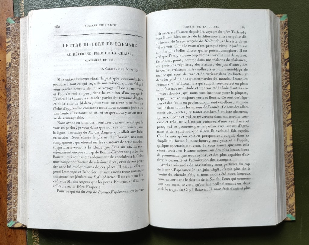 Missions jésuites lettres édifiantes : lettre du père de Prémare Chine