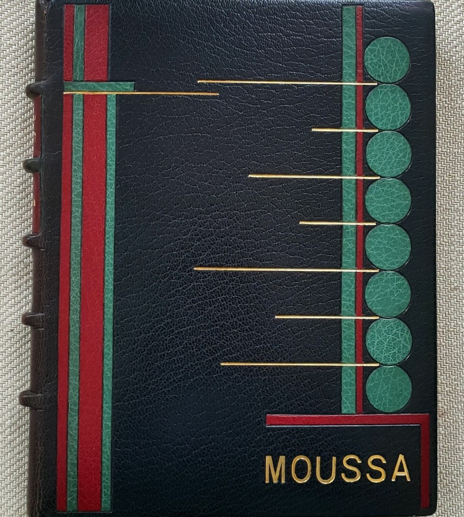Marcelle Marty Moussa Petit Noir : reliure mosaïquée signée Louis Gilbert
